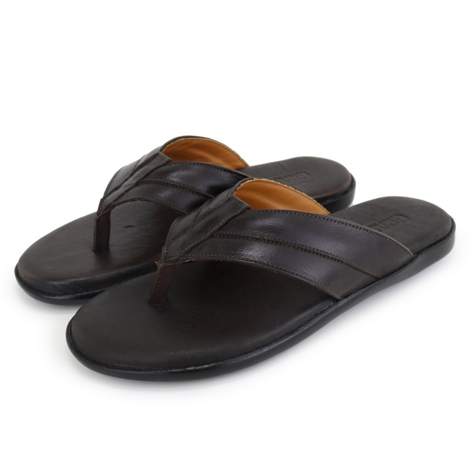 Chinelo Masculino em Couro Confortável Casual Café