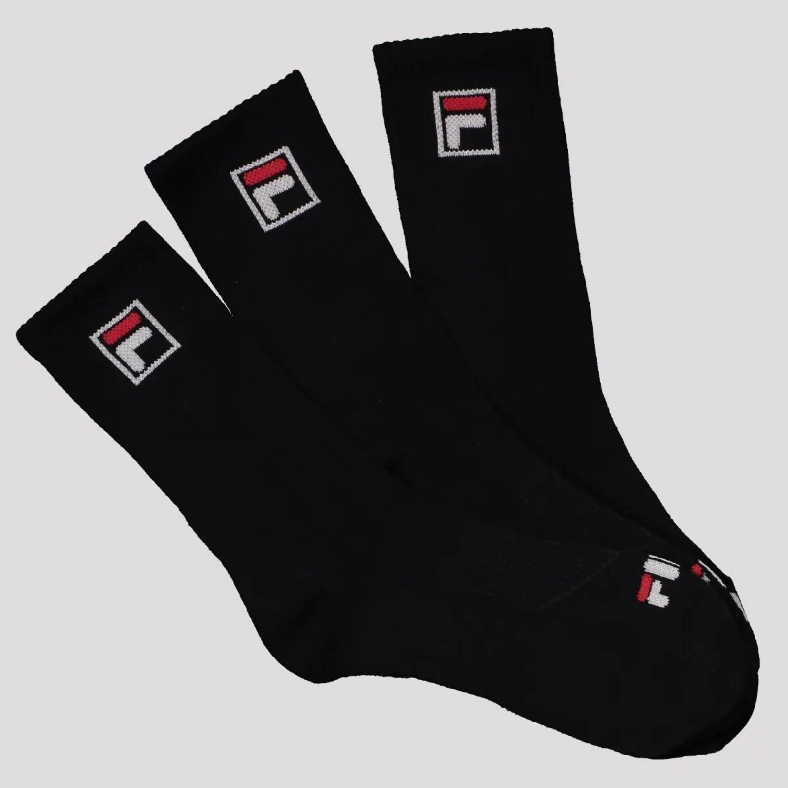 Vista 3 Kit Meia Fila Fbox 9 Pares Cano Alto preto Fila preto