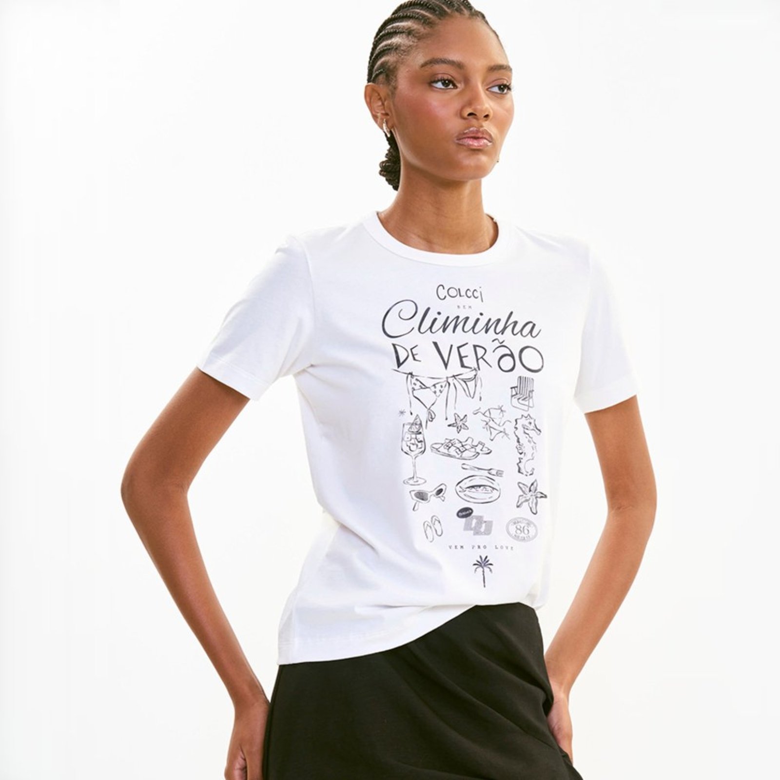 Camiseta Colcci Verão Ve27 Off White Feminino