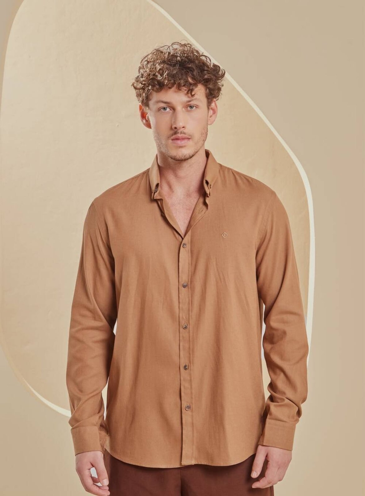 Camisa Masculina Relax Manga Longa Forum Marrom Timur