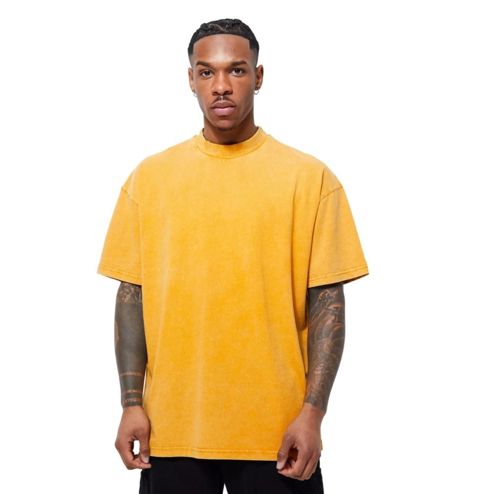 Camiseta Oversized Gola Alta Amarelo Gold