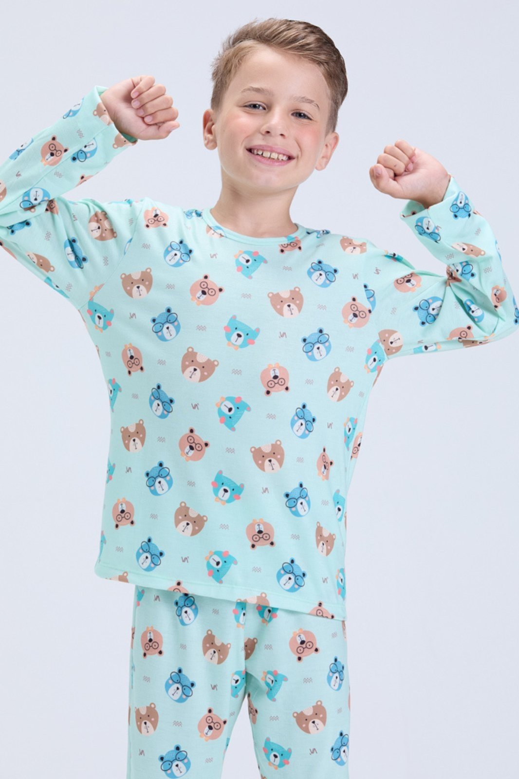 Vista 3 Pijama Masculino Inverno Sublimado Urso VIDA COSTEIRA verde VIDA COSTEIRA verde