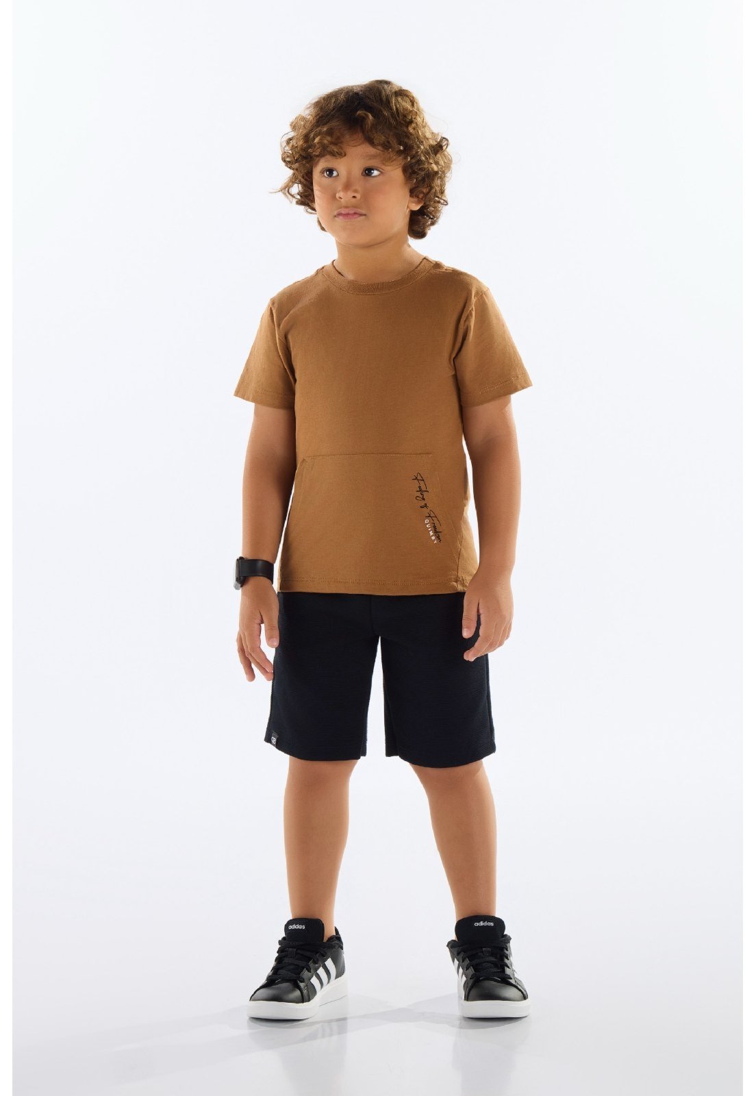 Infantil – Conjunto Camiseta e Bermuda Menino Quimby Marrom