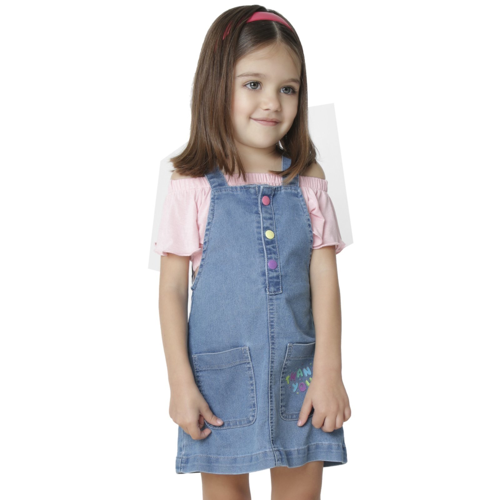 Vista 2 Infantil - Salopete Look Jeans c/ Blusinha Jeans azul Look Jeans azul
