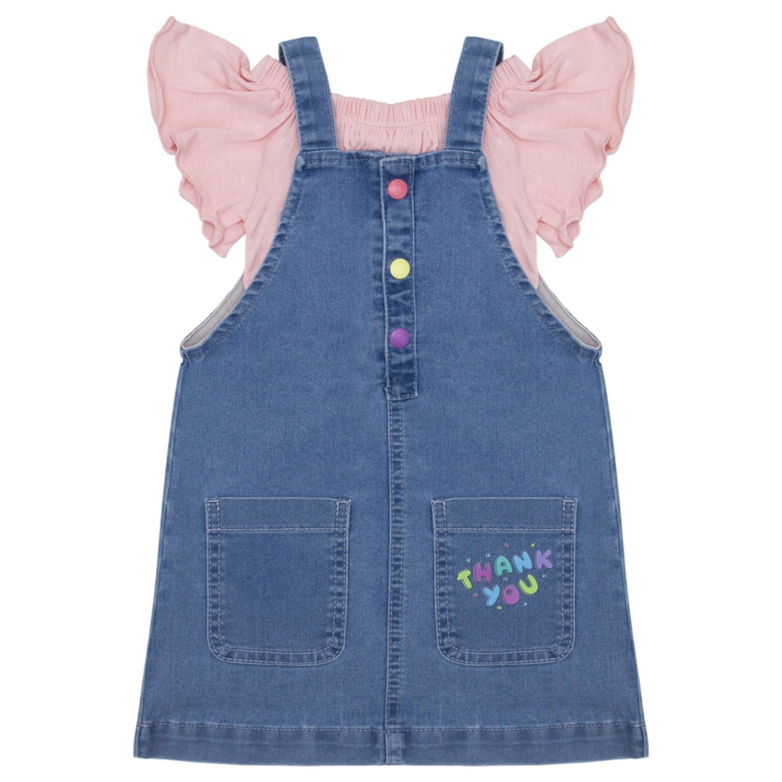 Vista 3 Infantil - Salopete Look Jeans c/ Blusinha Jeans azul Look Jeans azul