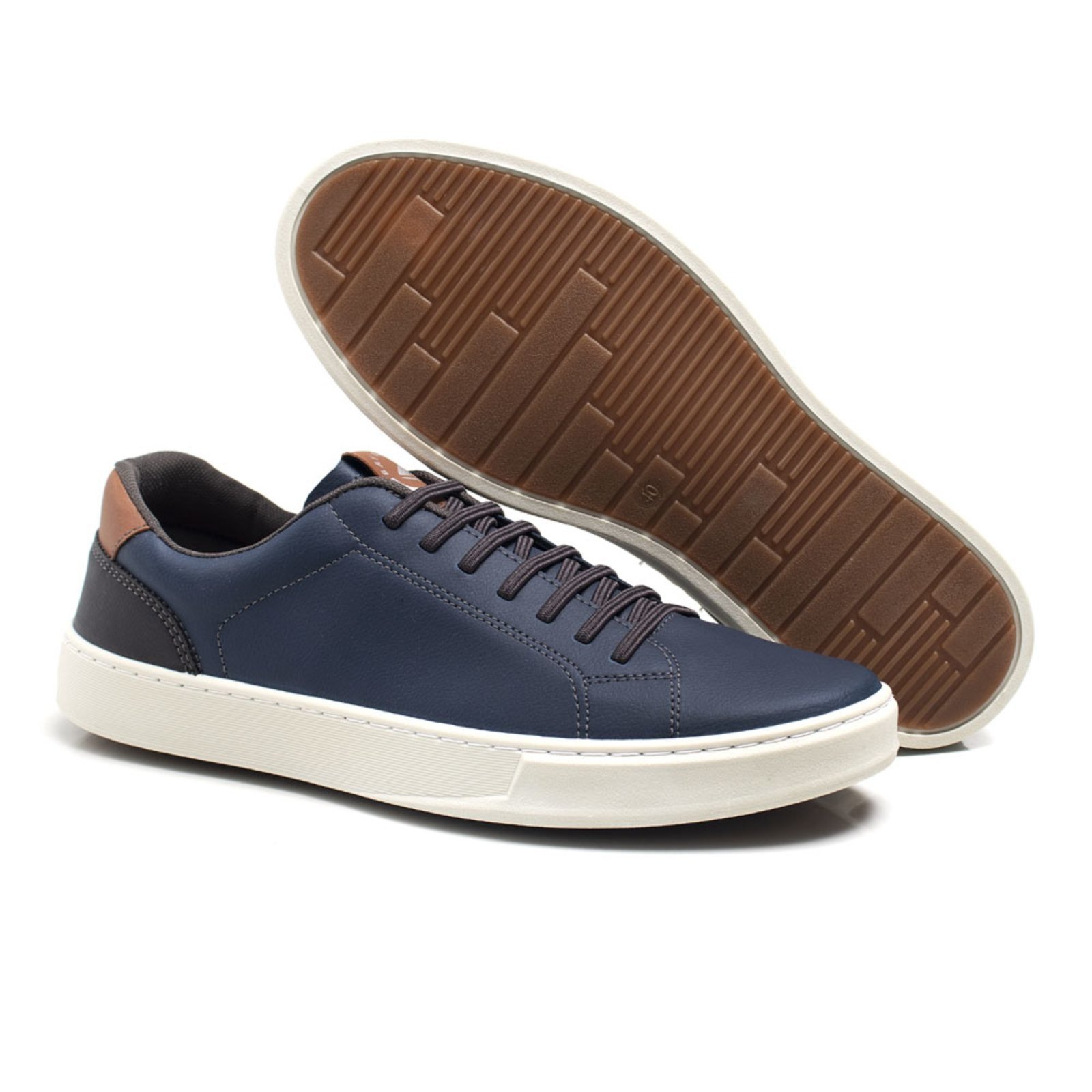 Tenis Casual Masculino Bredeni Sapatenis De Amarrar Confortavel Azul Marinho