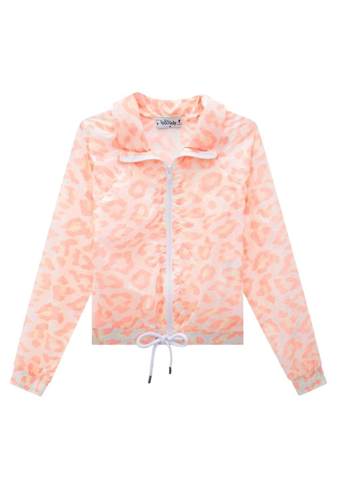 Infantil – Jaqueta Boxy ML Estampado Onça Laranja Vic&Vicky 12 Laranja