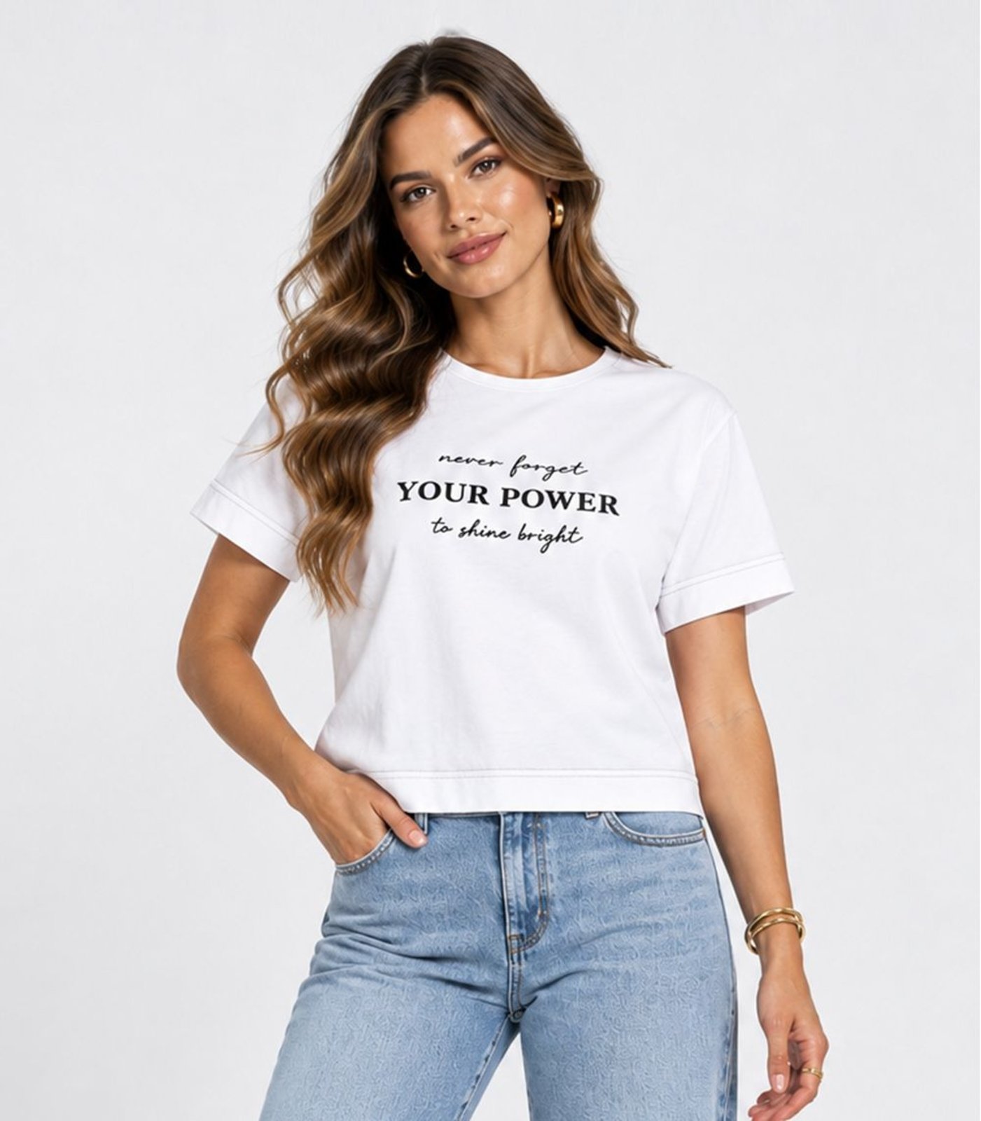 Blusa Feminina em Meia Malha Infinita Cor Branco