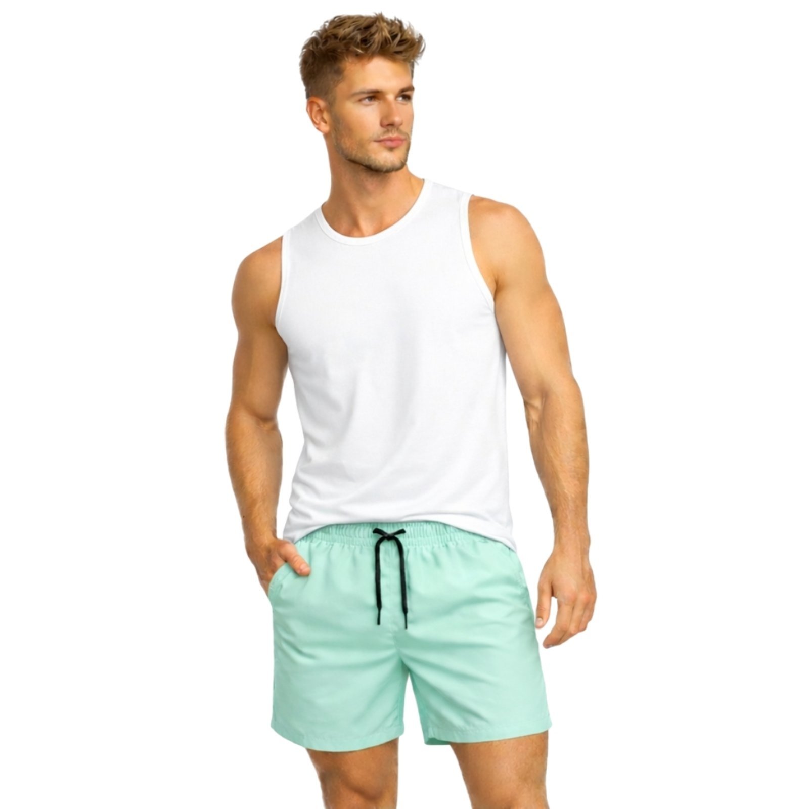 Conjunto Regata Algodão e Short Tactel Elastano