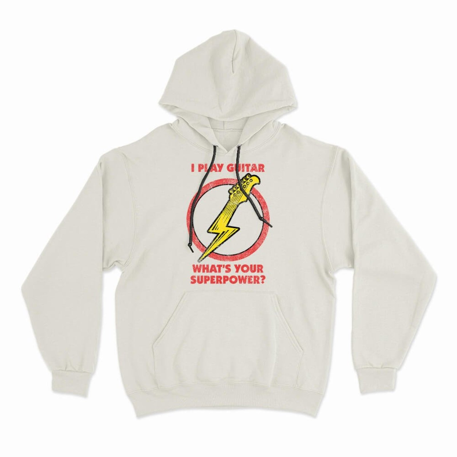 Moletom Com Capuz Guitar Flash - Off White - Casual - Studio Geek