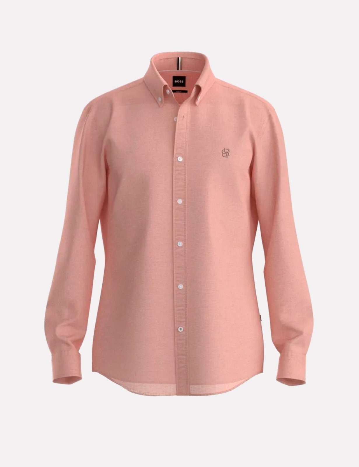 Vista 2 Camisa Hugo Boss Masculina Slim H-ROAN-BD-E-C1-253 Salmão rosa rosa