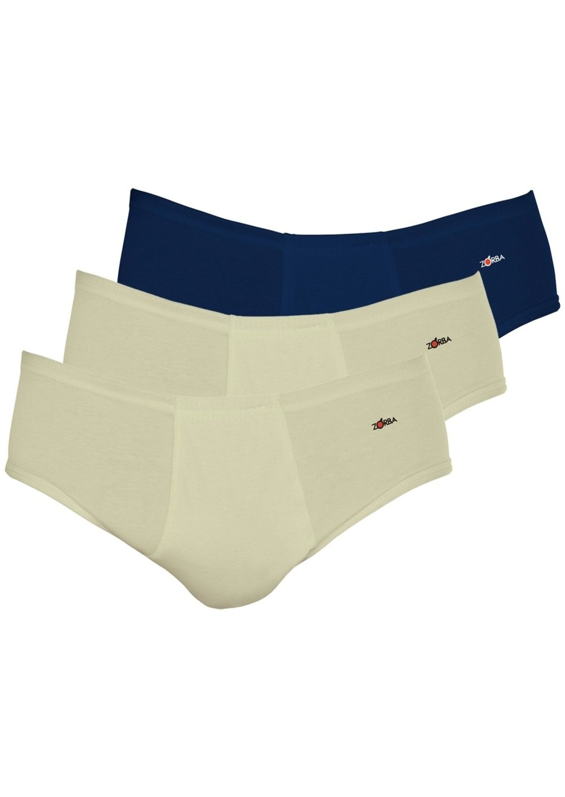 Kit com 3 Cuecas Slip Zorba com Abertura 172 Colorido GG Bege