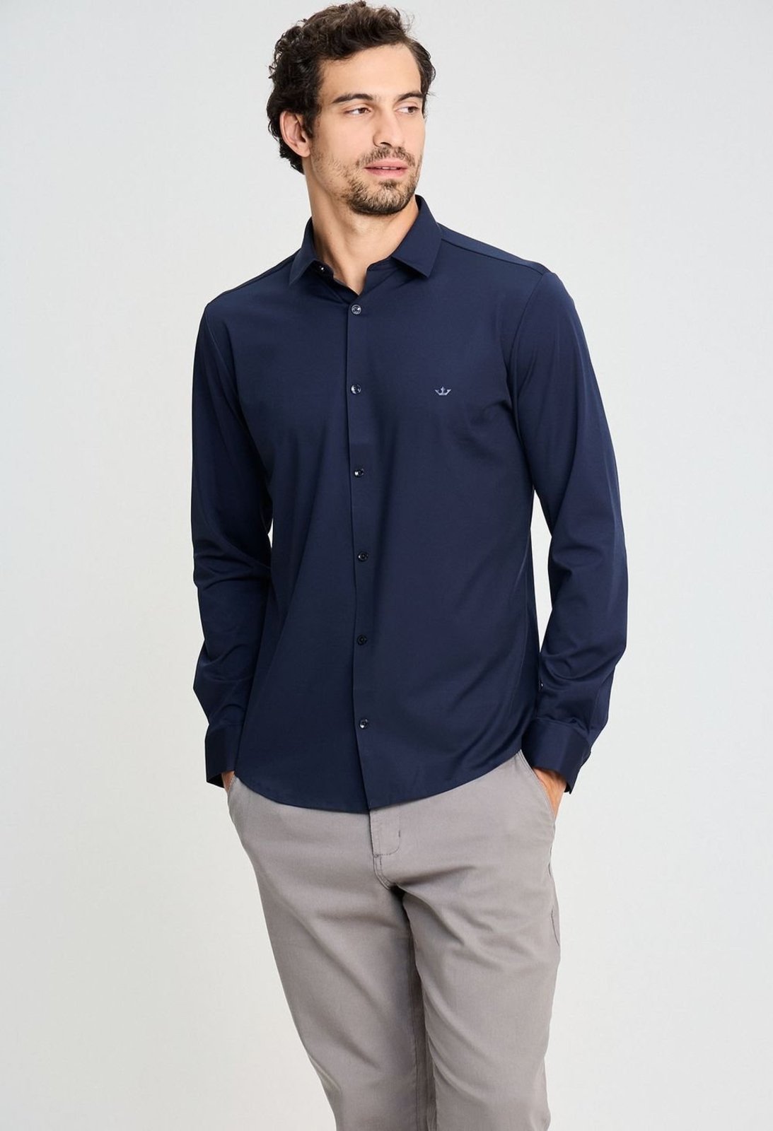 CAMISA DOCTHOS SLIM MANGA LONGA MALHA TECH Camisa Manga Longa Docthos Slim Malha Sem Costura 003 Preto M