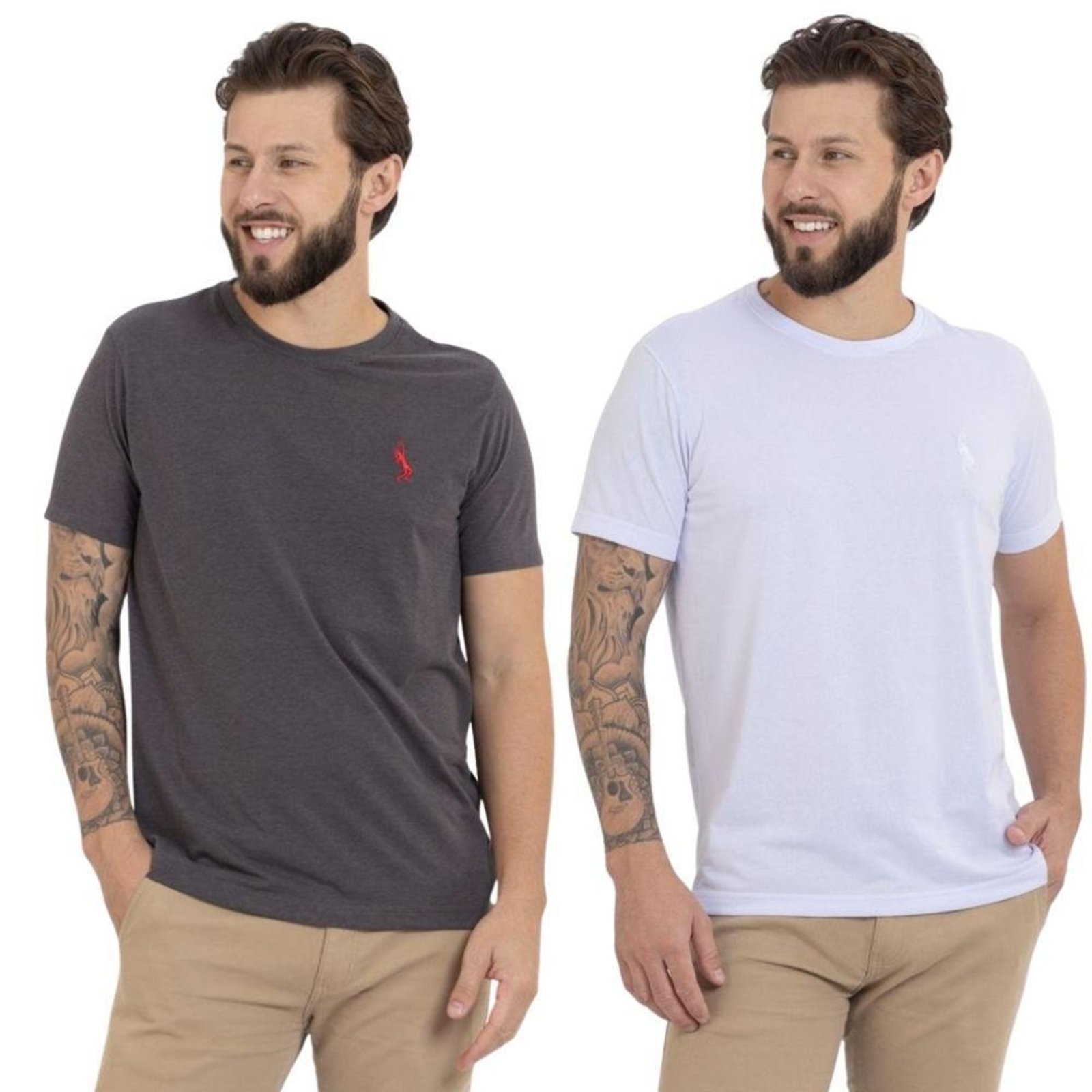 Kit 2 Camiseta Básica Casual Masculina Confortável em Malha Leve