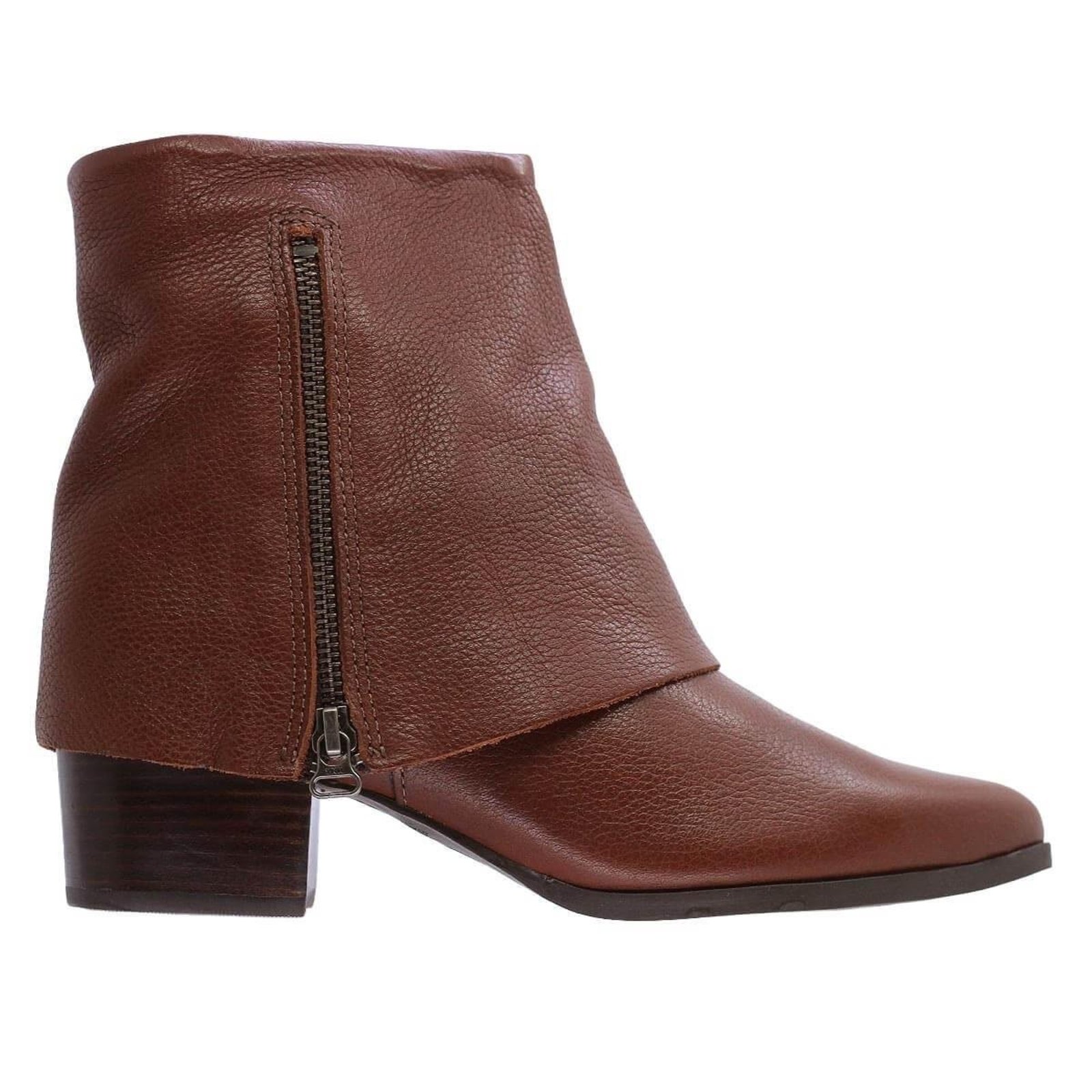 Bota Cano Curto Feminina Couro Bottero 349316-5 Conhaque