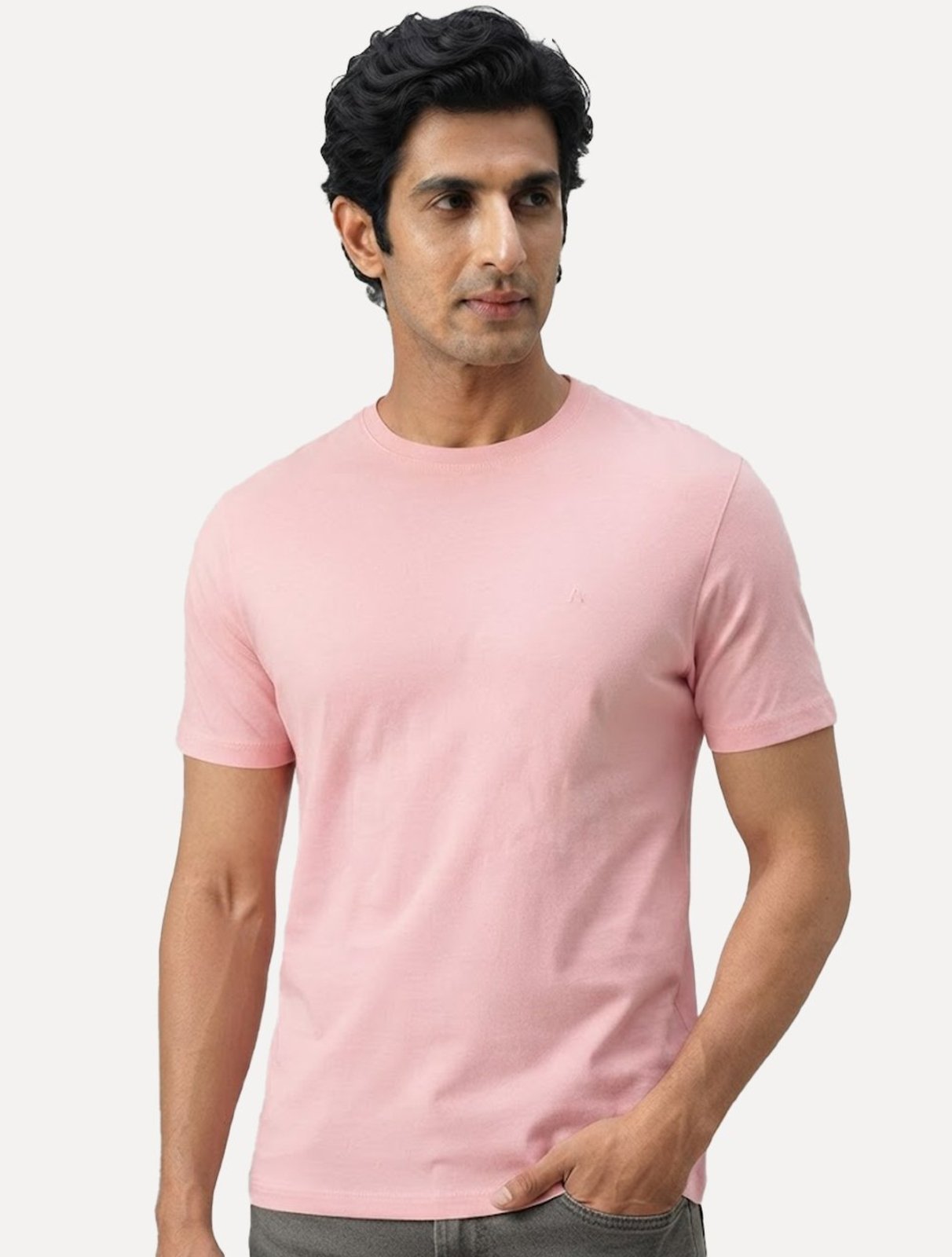Camiseta Aramis Masculina Basic Lisa Mono Icon Rosa Médio