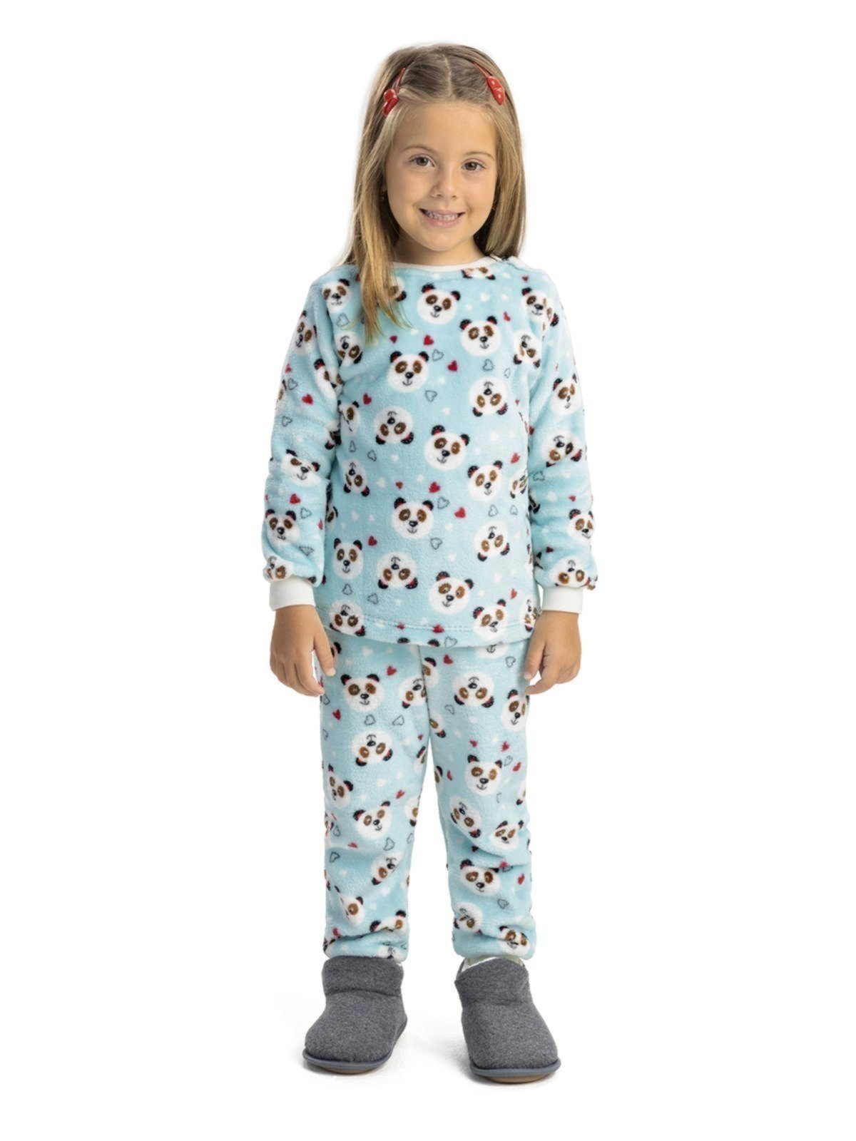 Pijama de Inverno Magicamente Panda e Corações
