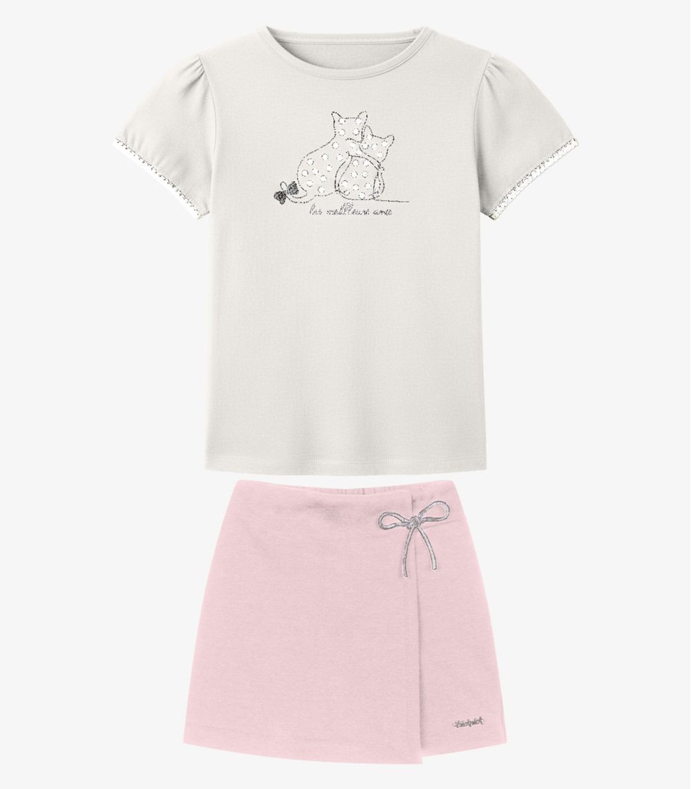 Infantil - Conjunto Blusa Com Shorts Saia Trick Nick Bege