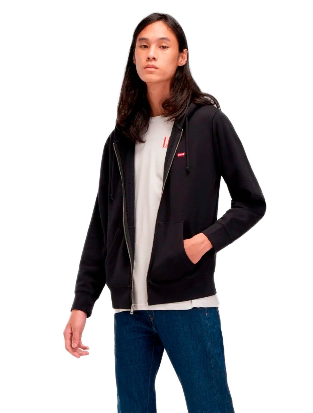 Moletom Levis Masculino Full Zip Hoodie Icon Preto