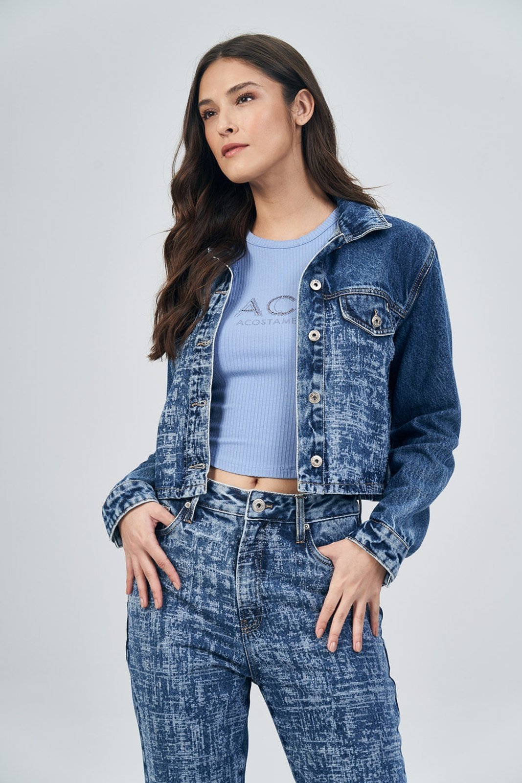 Jaqueta Jeans Detailed Feminina Acostamento