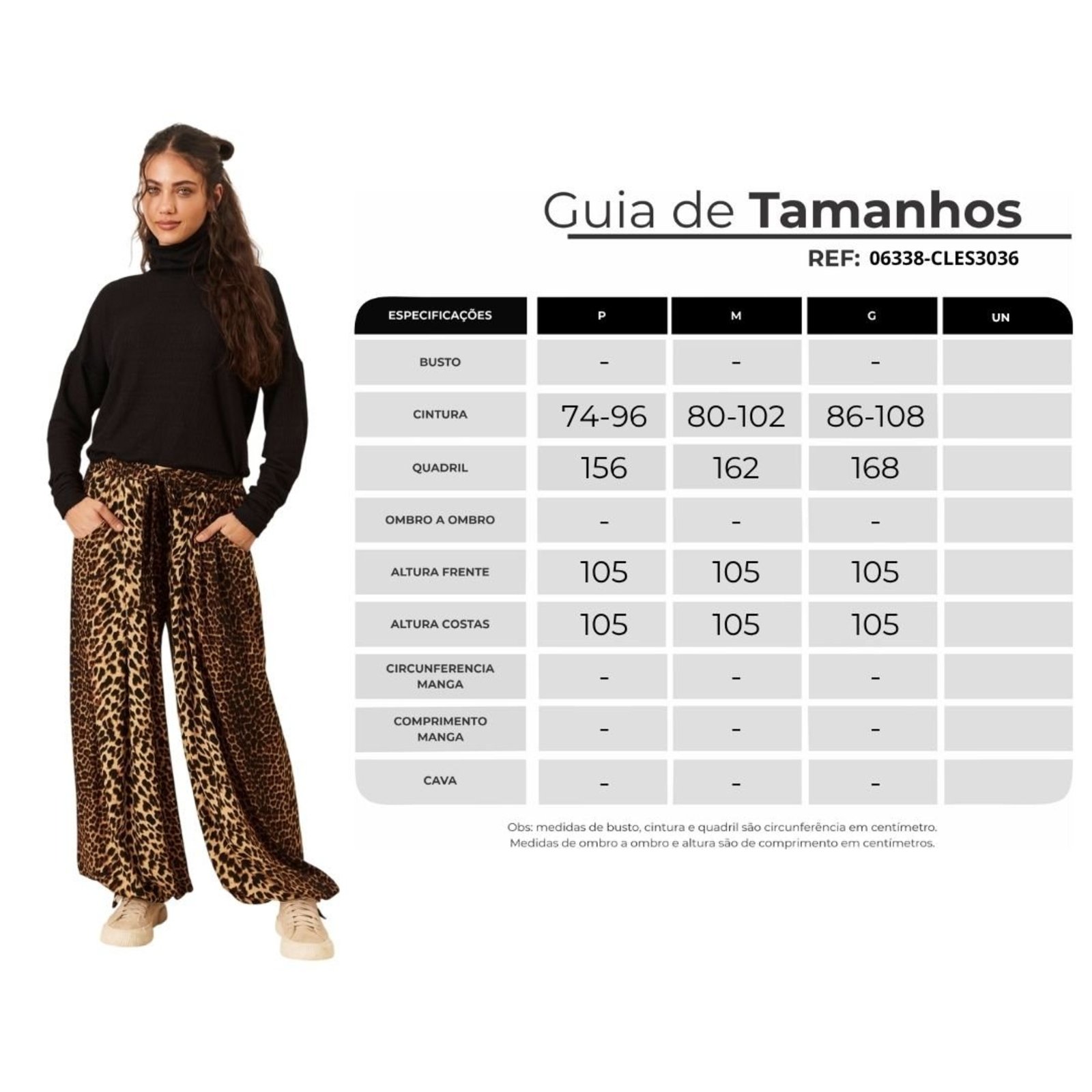 Calça Cintura Baixa Com Cordão Animal Print Yacamim H5 - Estampado