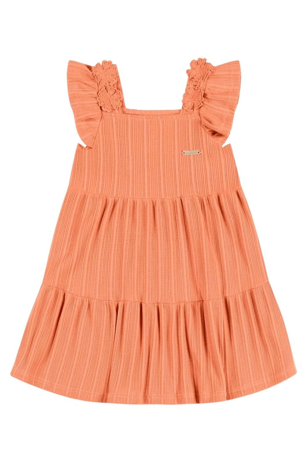 Infantil - Vestido Menina Canelado Textura Colorittá Laranja