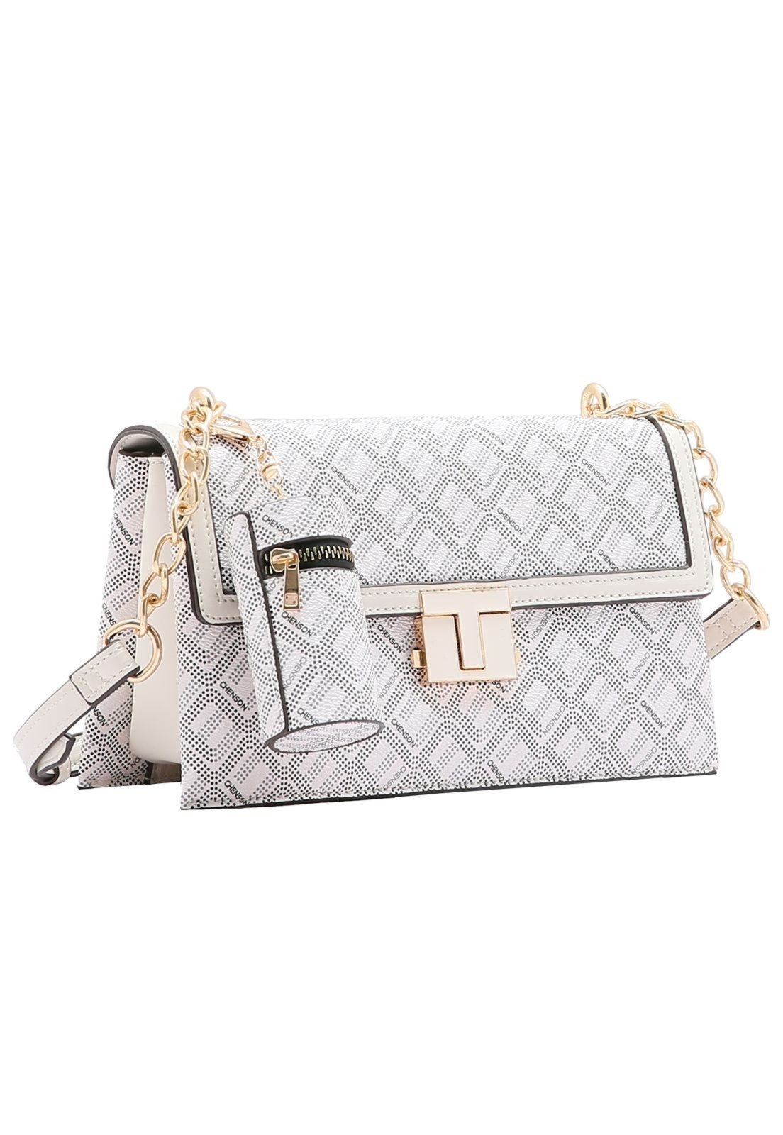 Bolsa Feminina Chenson Monograma Pontilhado Off White 3484737