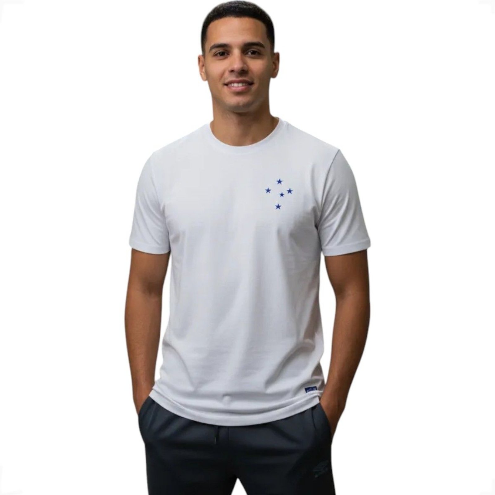 Camiseta Cruzeiro Masculina Clássica Ontem Hoje E Sempre Branco