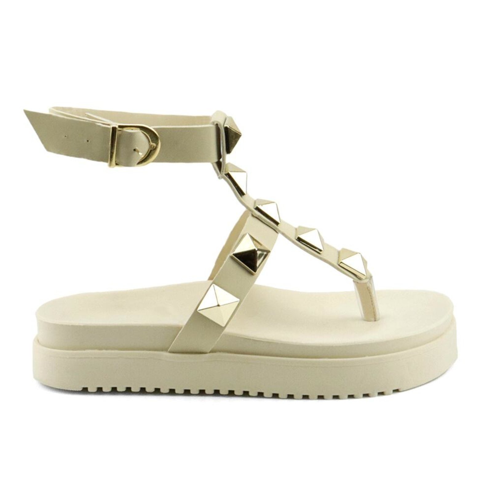 Sandália Fashion Feminina com Fivela Ajustável Ecológico Elegância Garantida Marfim Bege