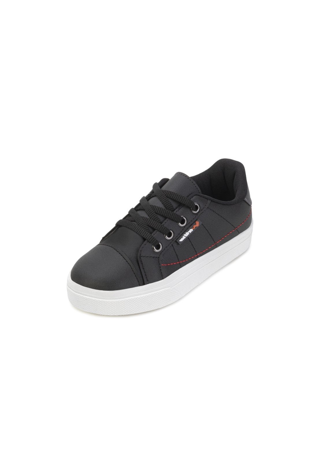 Infantil – Tênis Casual World Boy WB24-135W Preto-Vermelho