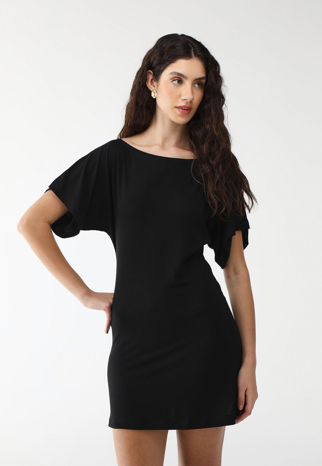 Vestido Viscolycra Maria Paes Liso Preto