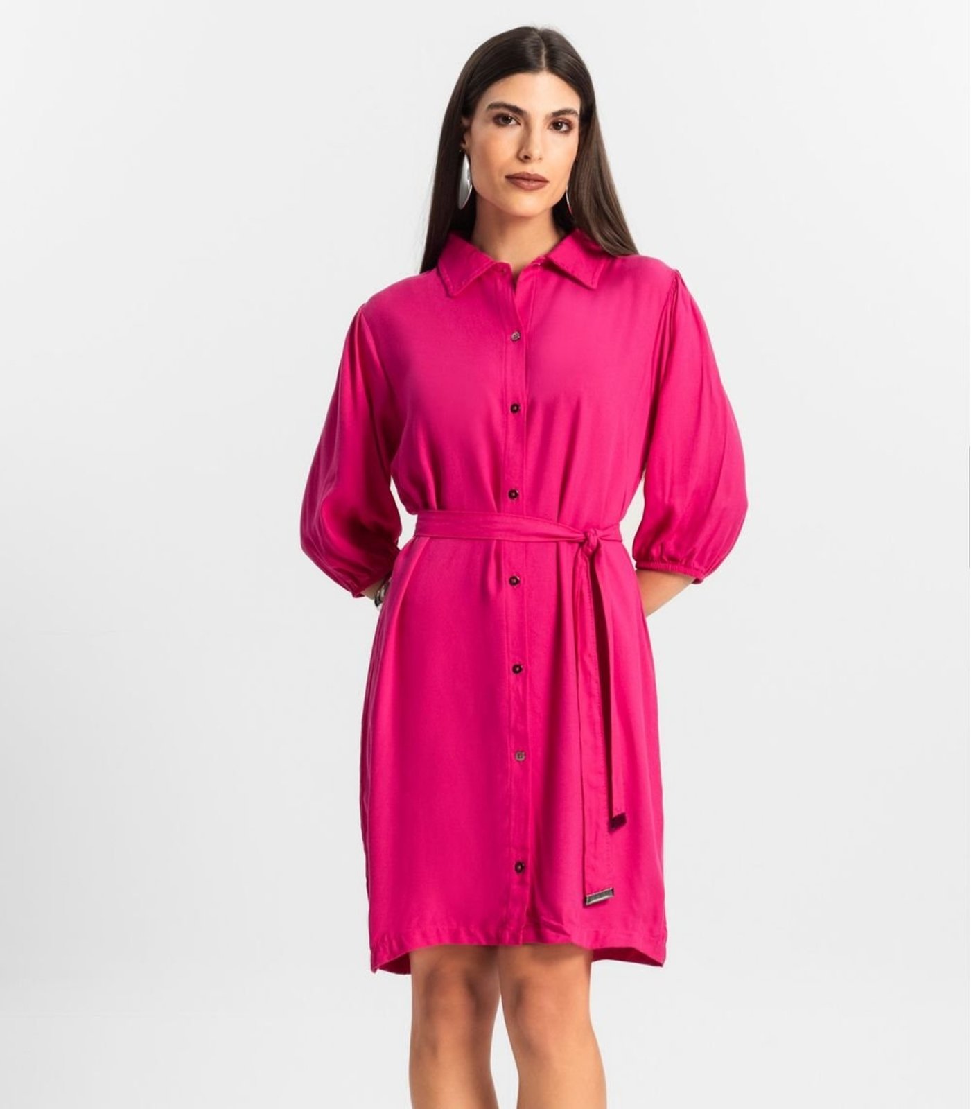 Vestido Feminino Chemise de Viscose Endless Rosa