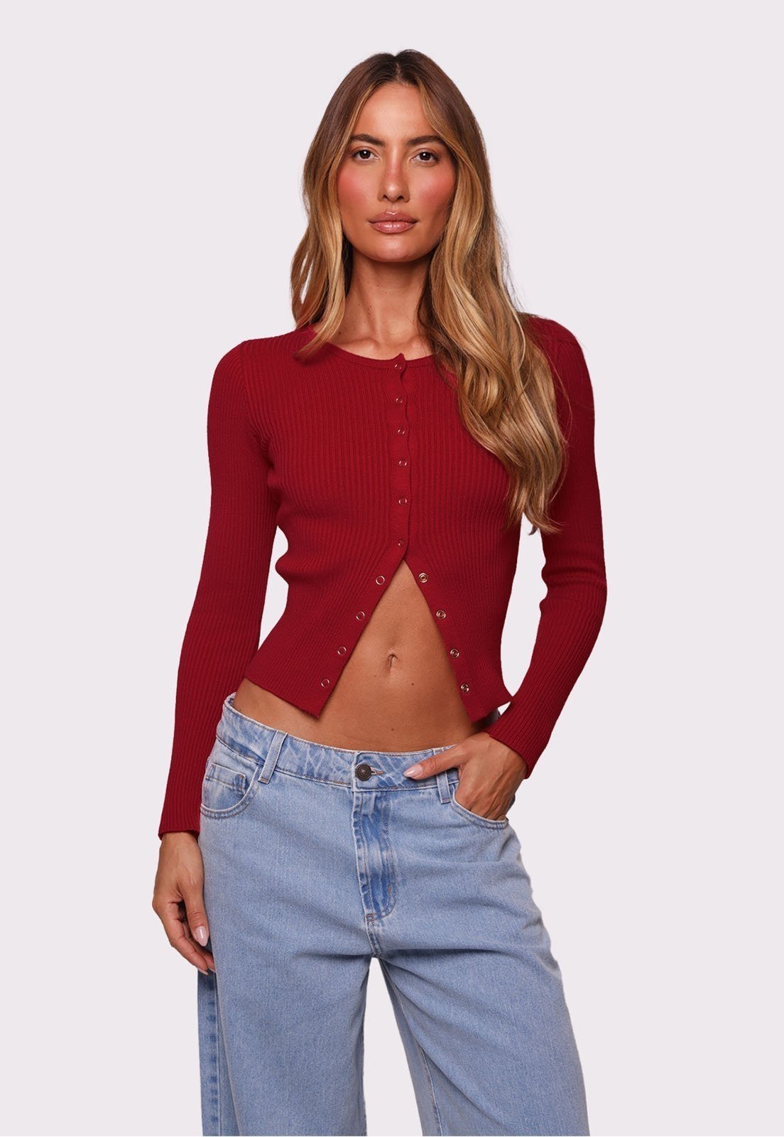 blusa de tricô amore cereja Vermelho Cereja