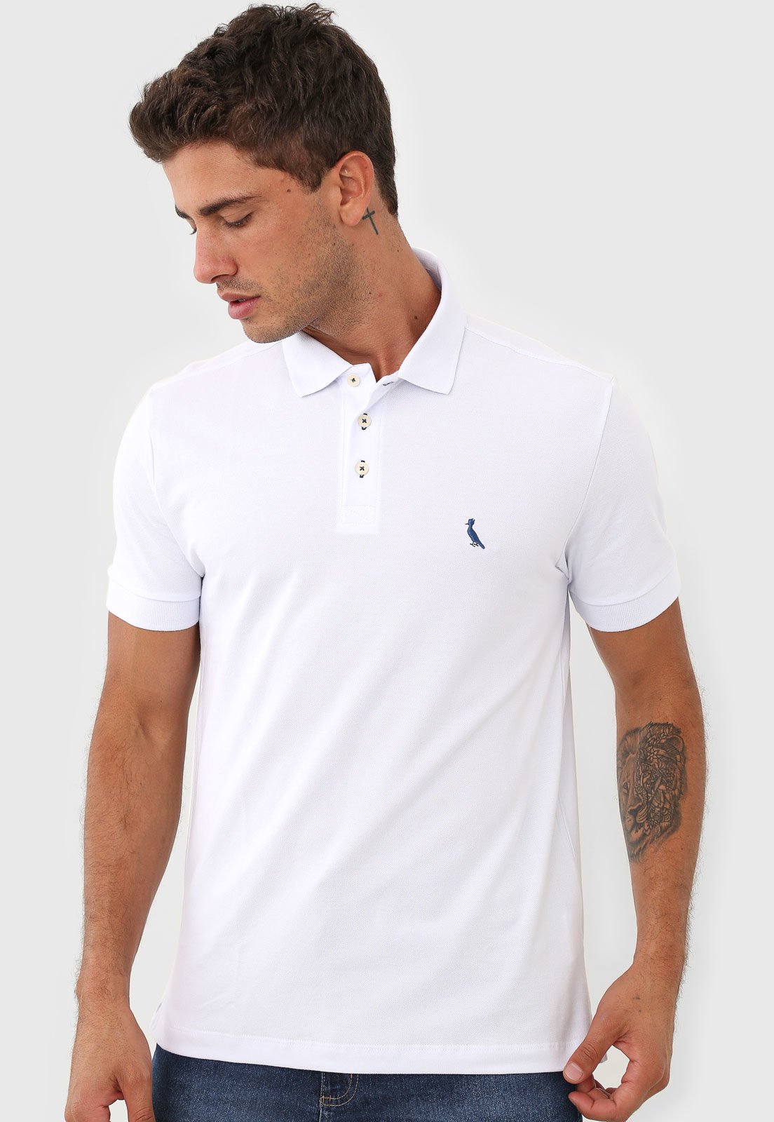 Camisa Polo Reserva Reta Logo Branca