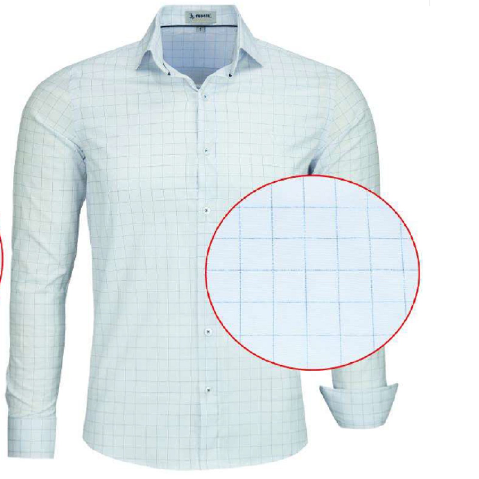 Camisa Amil Xadrez Discreto Manga Longa com Elastano Cor 2