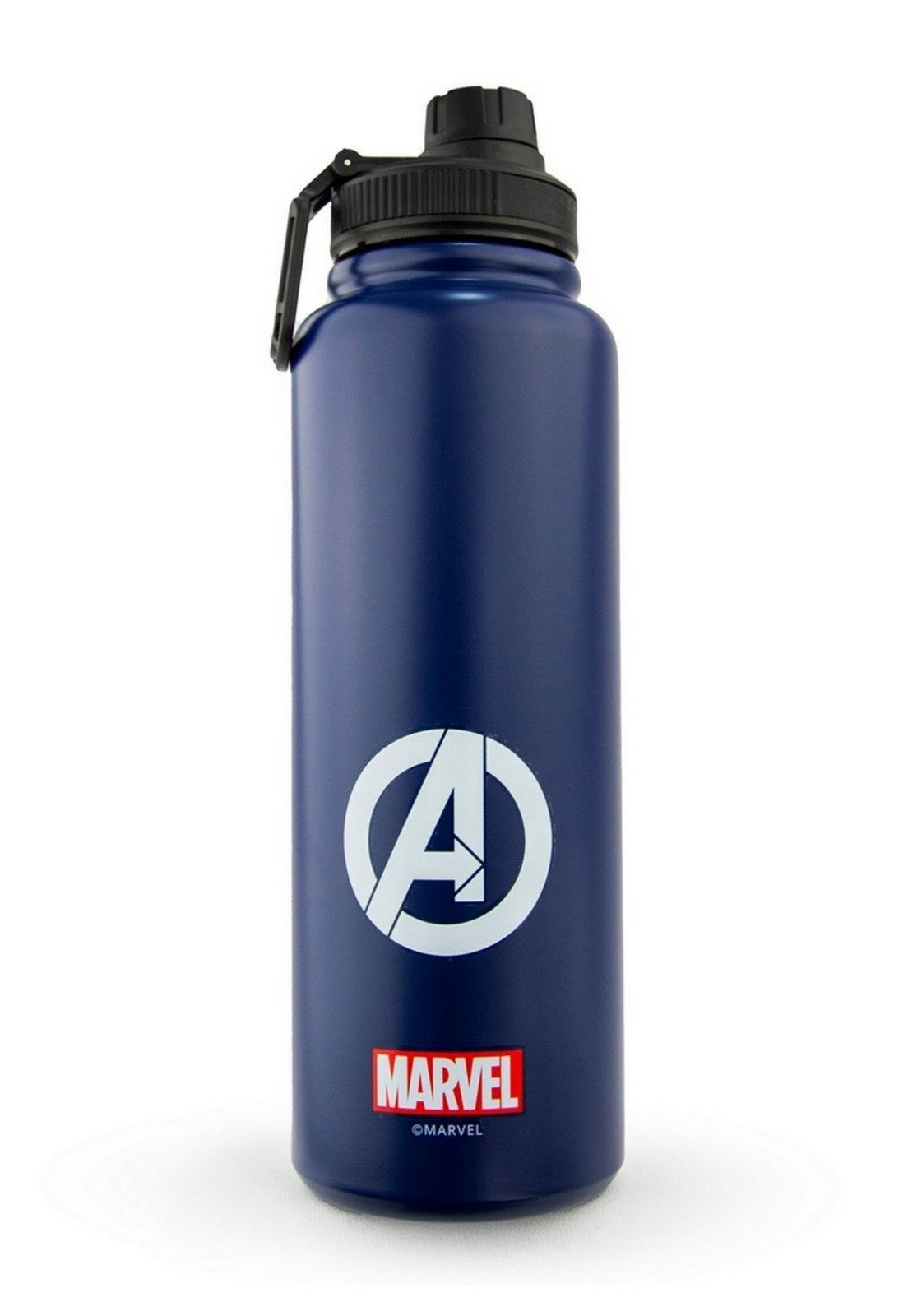 Vista 3 Garrafa Térmica Capitão América 1 Litro Aço Inoxidável Avengers Resistente Marvel azul Marvel azul