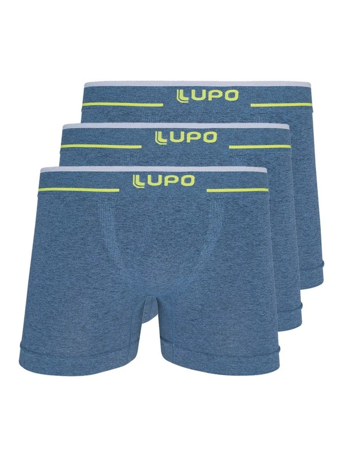 Kit com 3 Cuecas Boxer Lupo 17800-001 Plus Size Azul