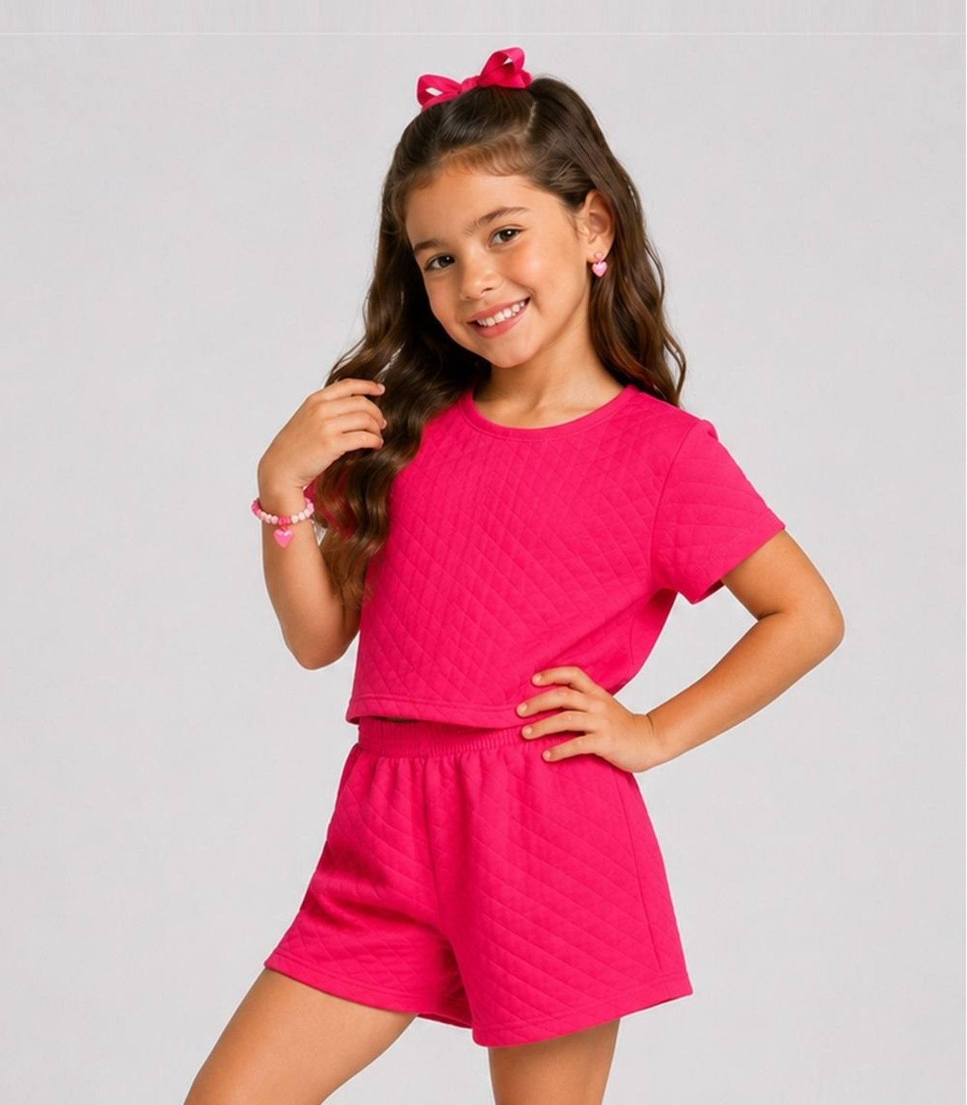 Infantil - Conjunto Menina Blusa e Short Select Rosa
