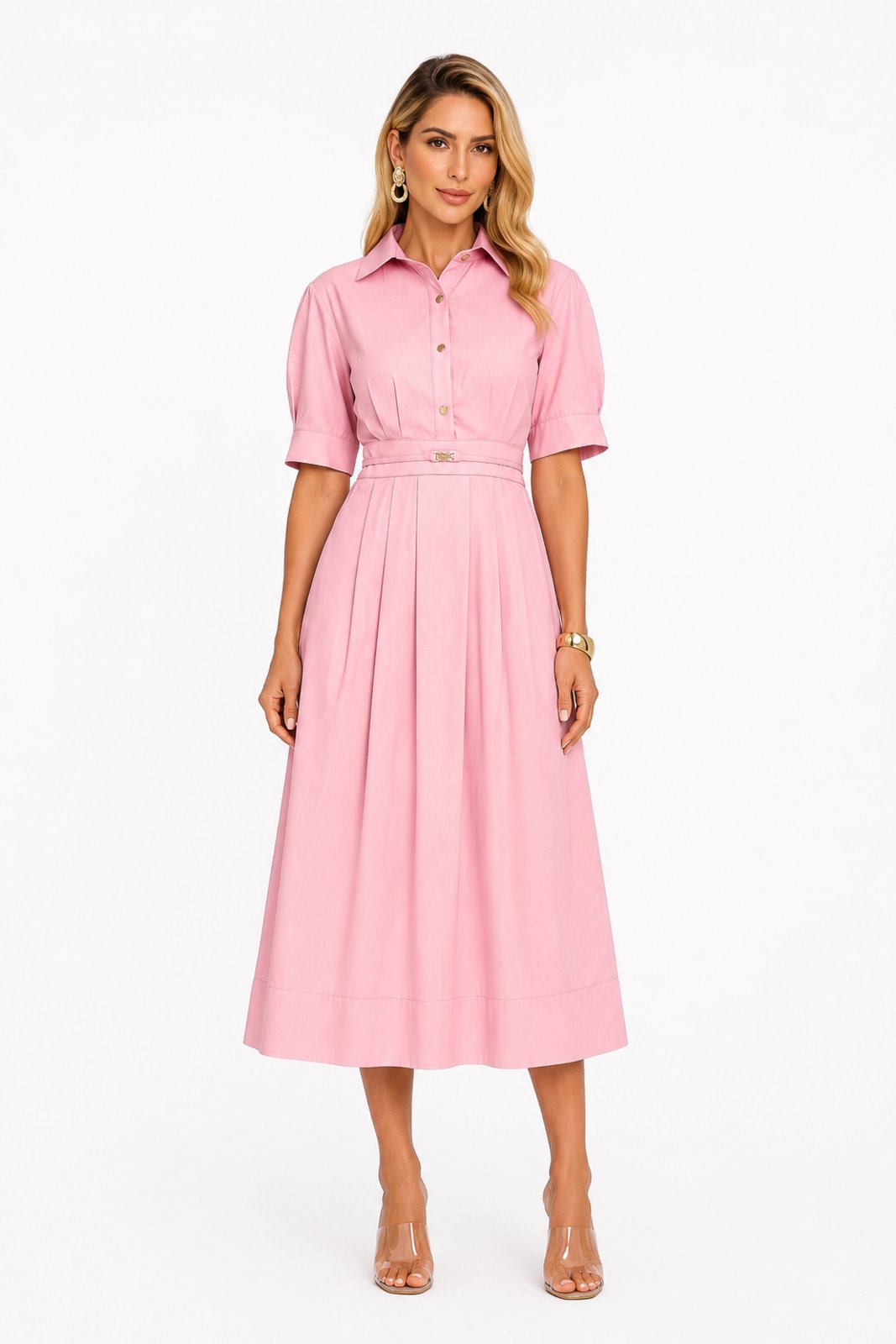 Vestido Midi D Bell Outlet Fashion Rosa