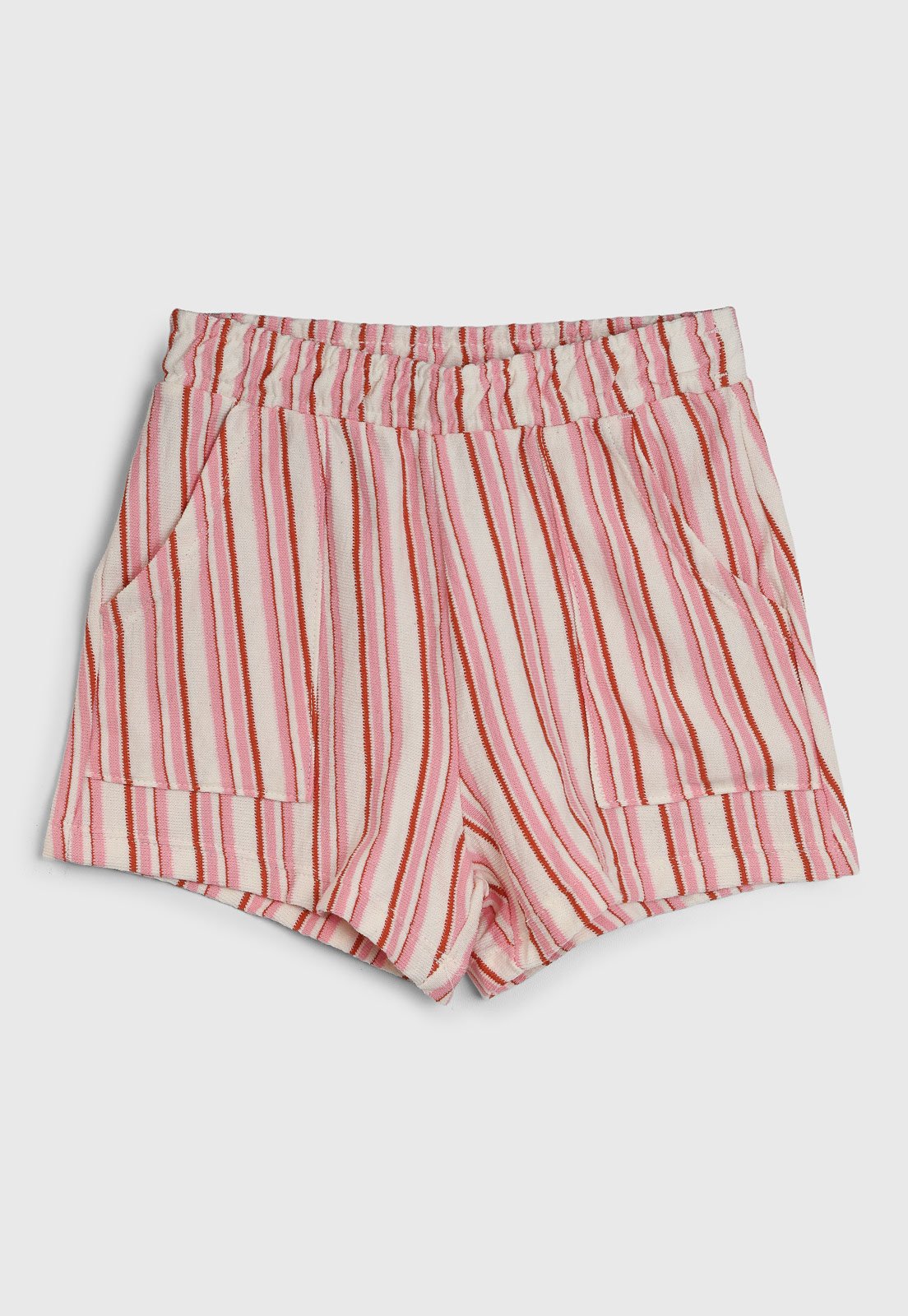 Infantil - Shorts Hering Listrado Rosa