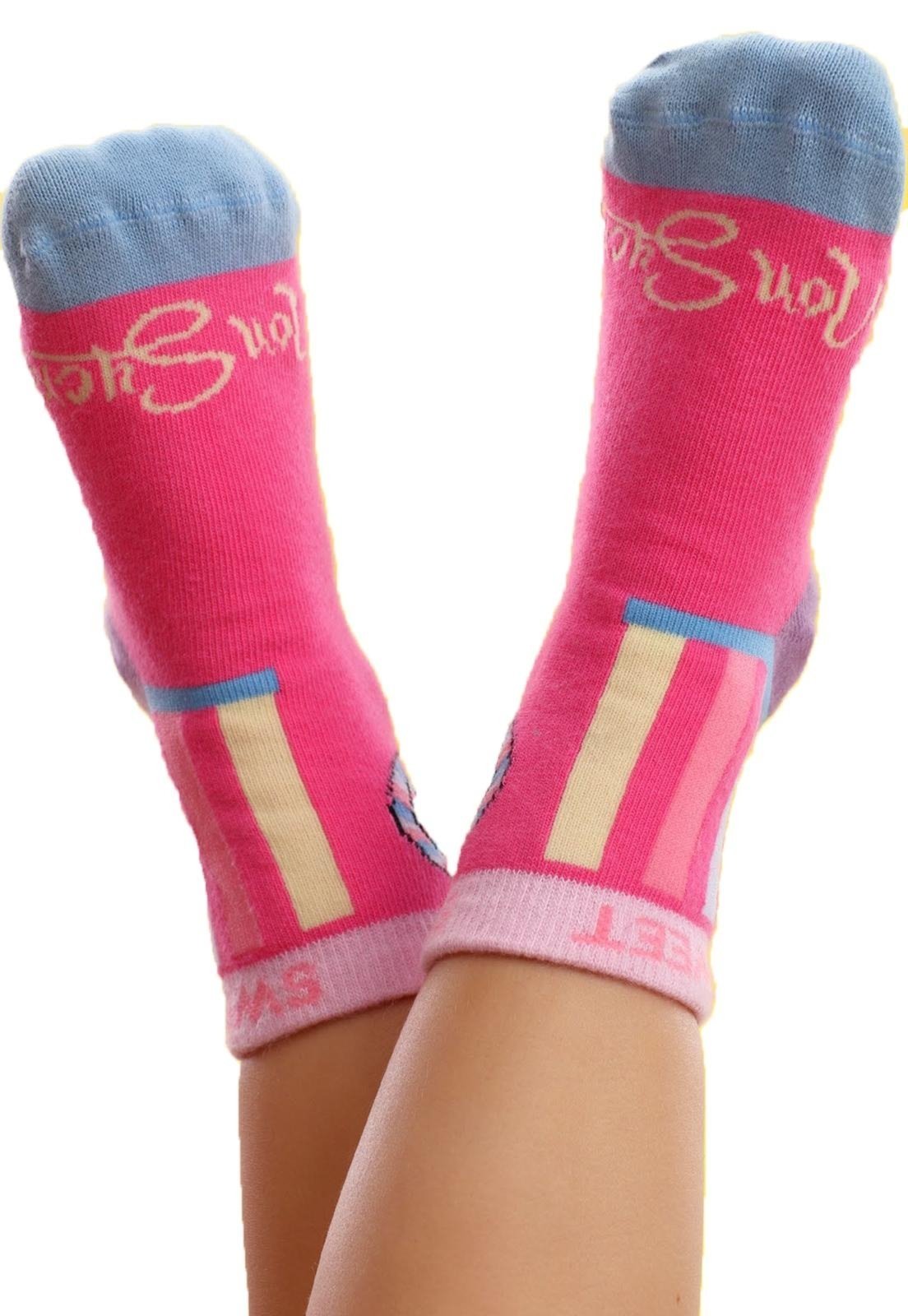 Vista 2 Infantil - Meia Sweet Mon Sucre rosa Mon Sucré rosa