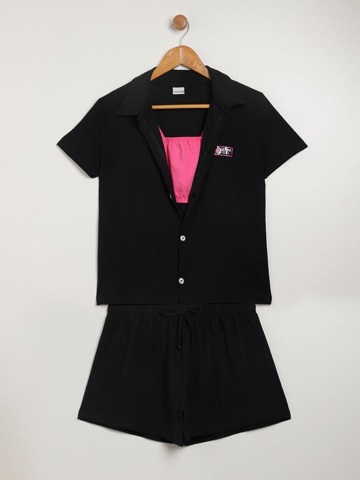 Infantil - Conjunto Curto Juvenil Para Menina - PRETO