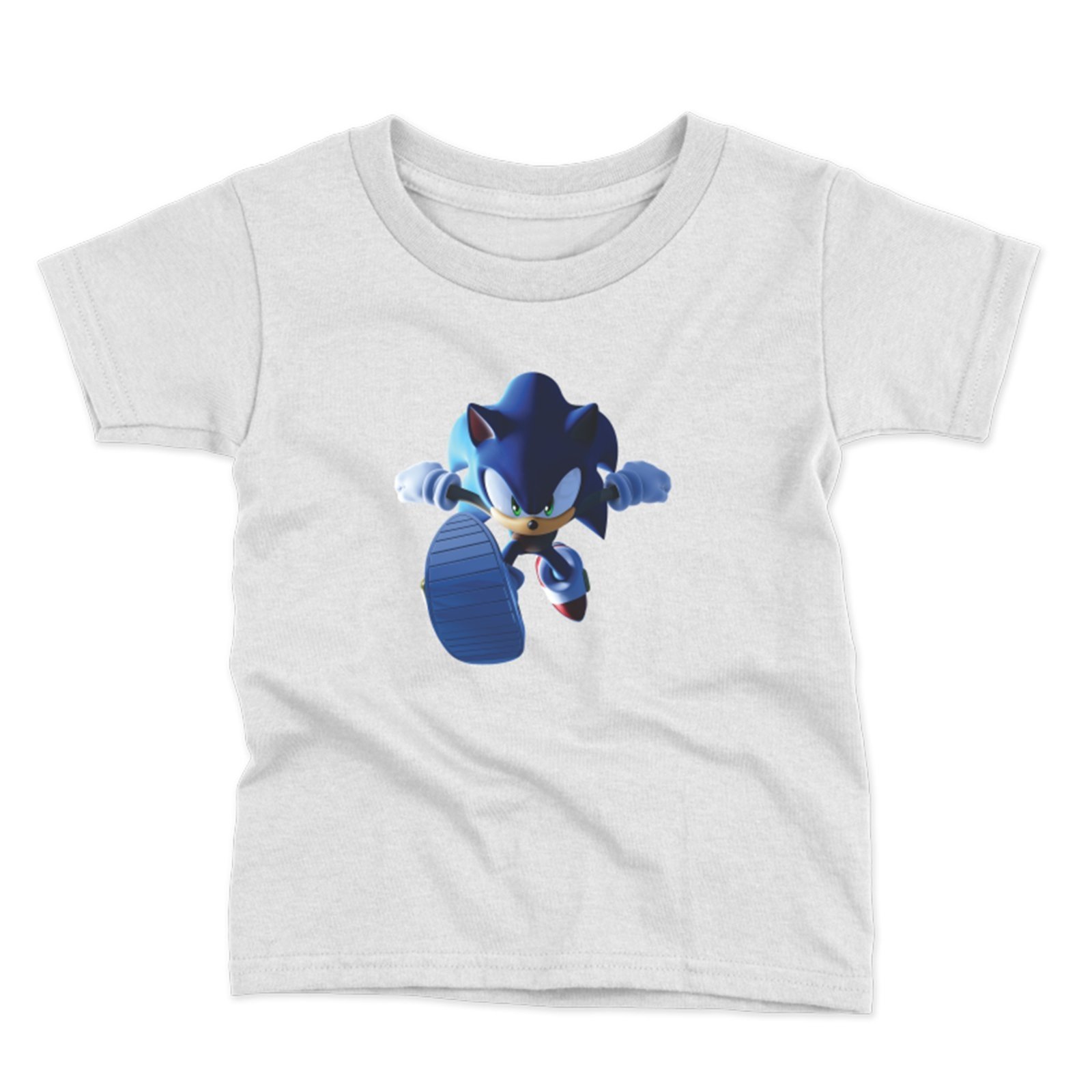 Infantil – Camiseta Menino Manga Curta Estampada Algodão Conforto Moda Verão Personagens Ouriço Corredor Azul