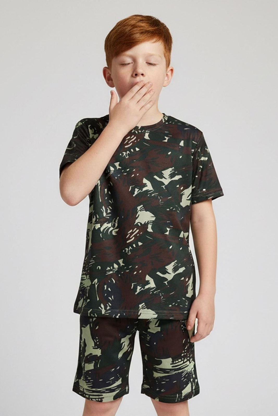 Pijama Curto Menino Com Estampa Elian Verde