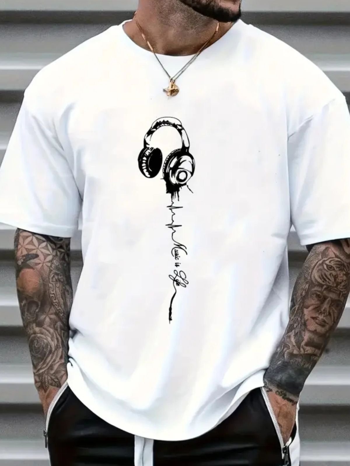 Camiseta Estampada Oversized Fone Safira Moda Algodão Branca