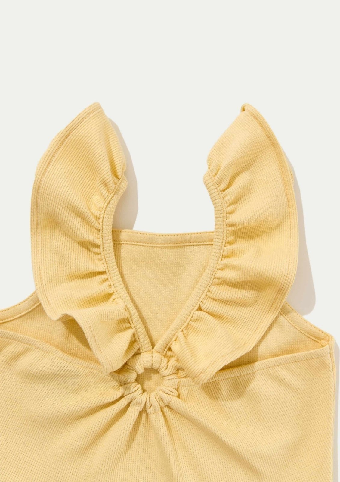 Vista 3 Infantil - Vestido Babados Em Ribana Hering Hering Kids amarelo Hering Kids amarelo