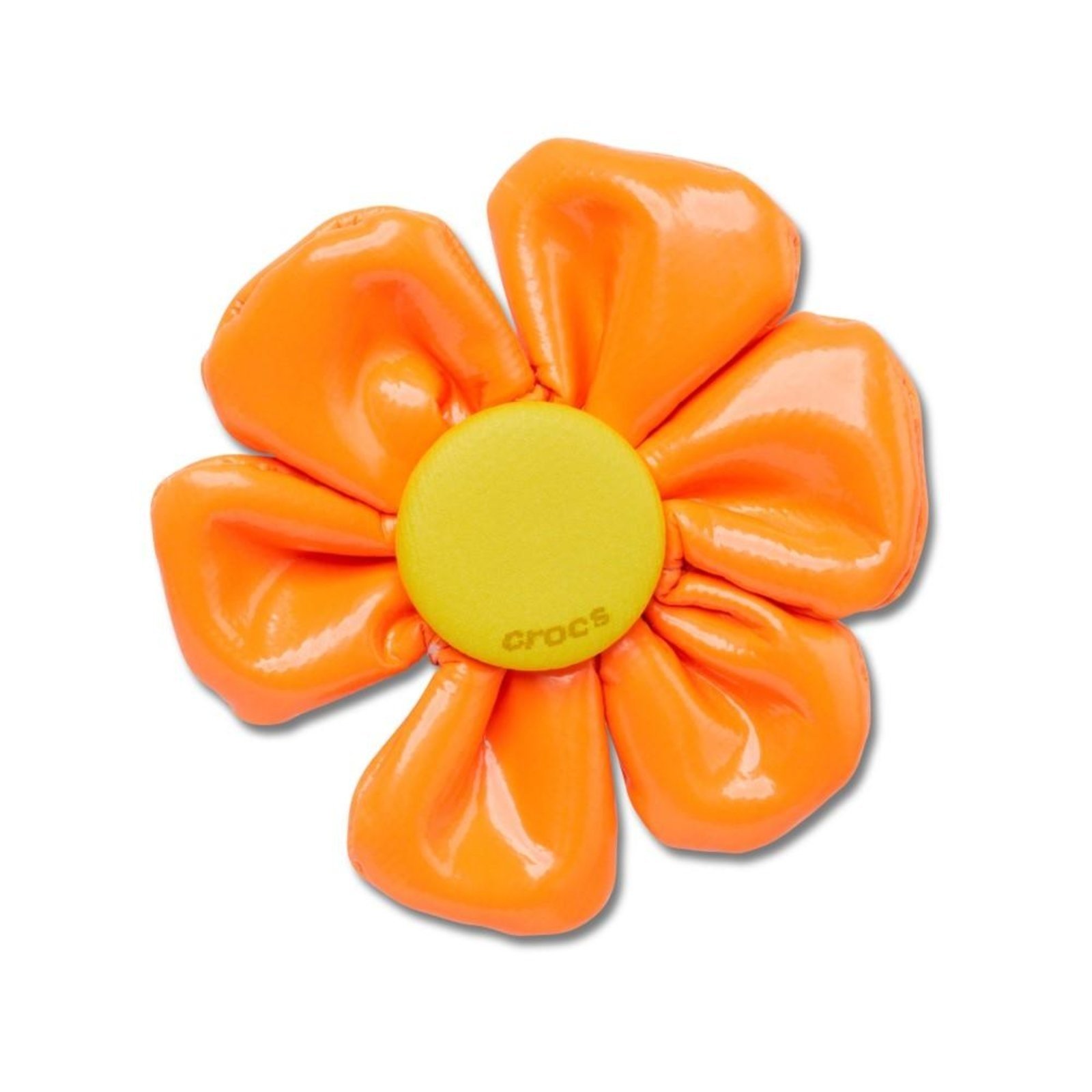 Vista 2 Infantil - Jibbitz™ Flor Laranja Grande Crocs branco