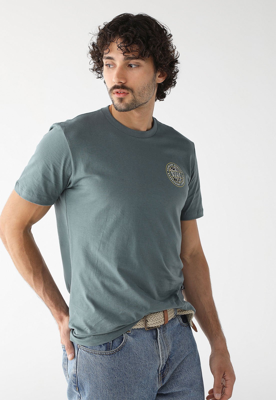 Camiseta Billabong Reta Logo Verde
