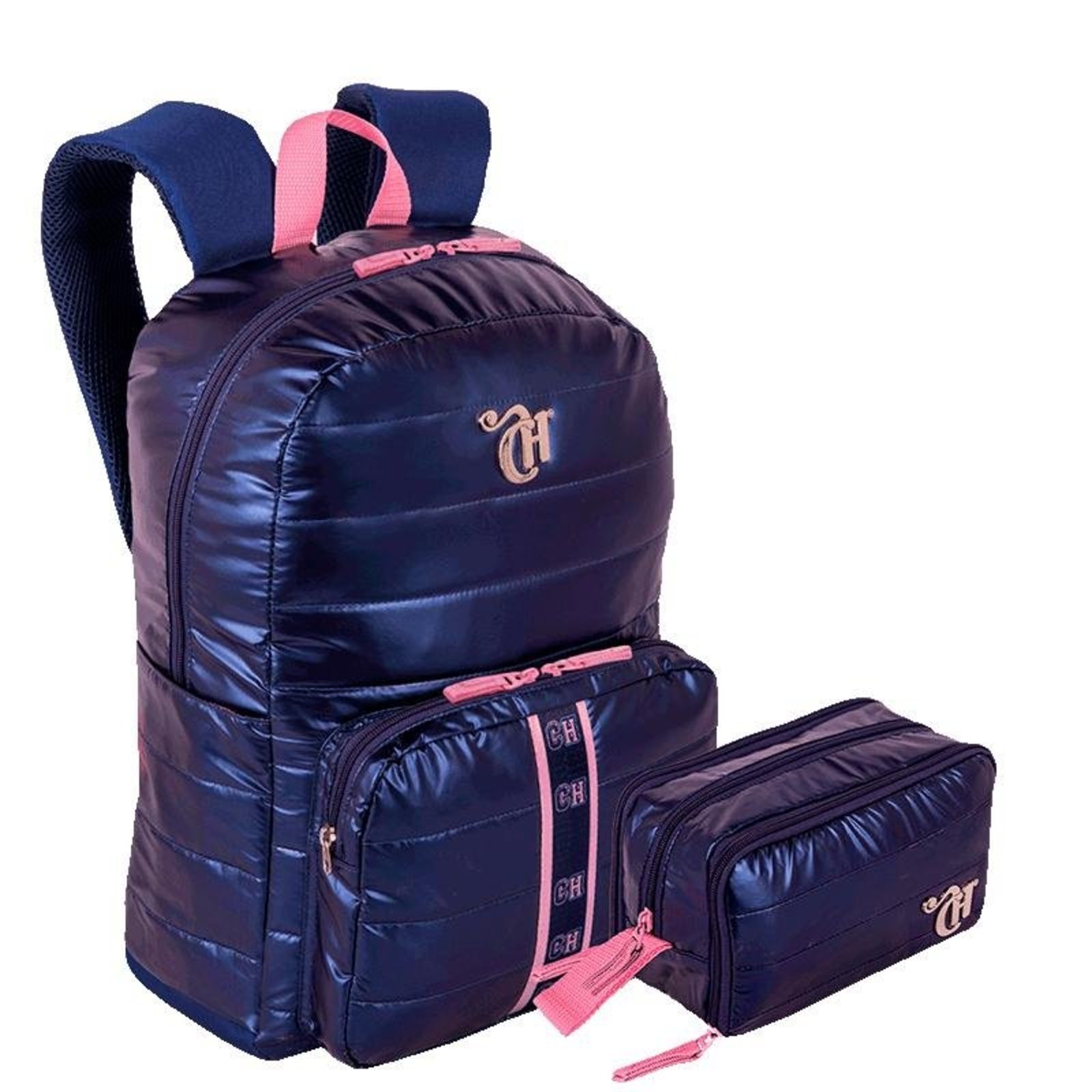KIT MOCH, ESTOJO CAPRICHO PUFFER - AZUL METALICO
