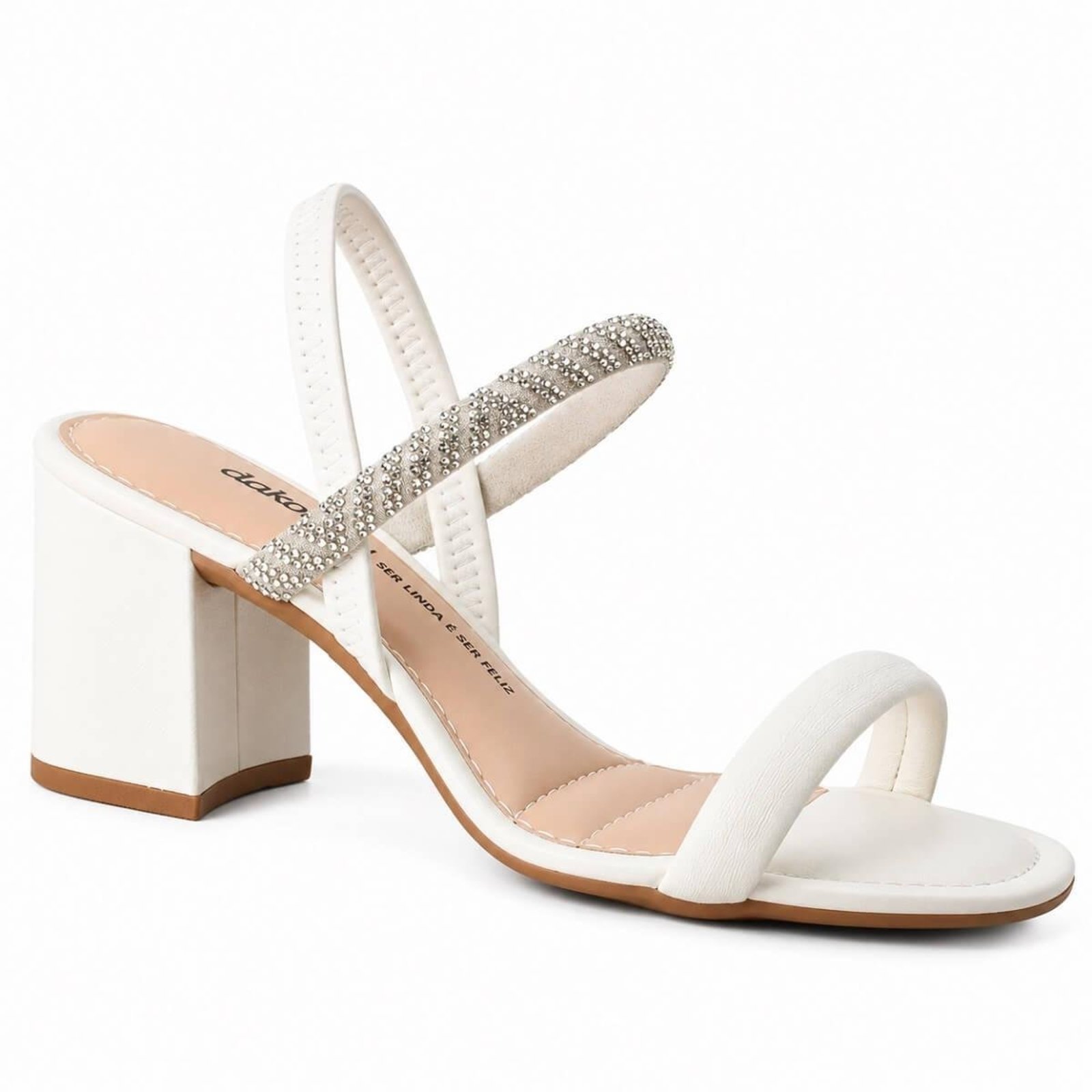 Sandália Salto Médio Dakota Y9962 Offwhite